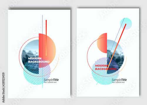 Flyer layout template. Fluid background. Vector brochure background with elements for magazine, cover, poster, layout design. A4 size. Replace the image in the clipping mask by yours.