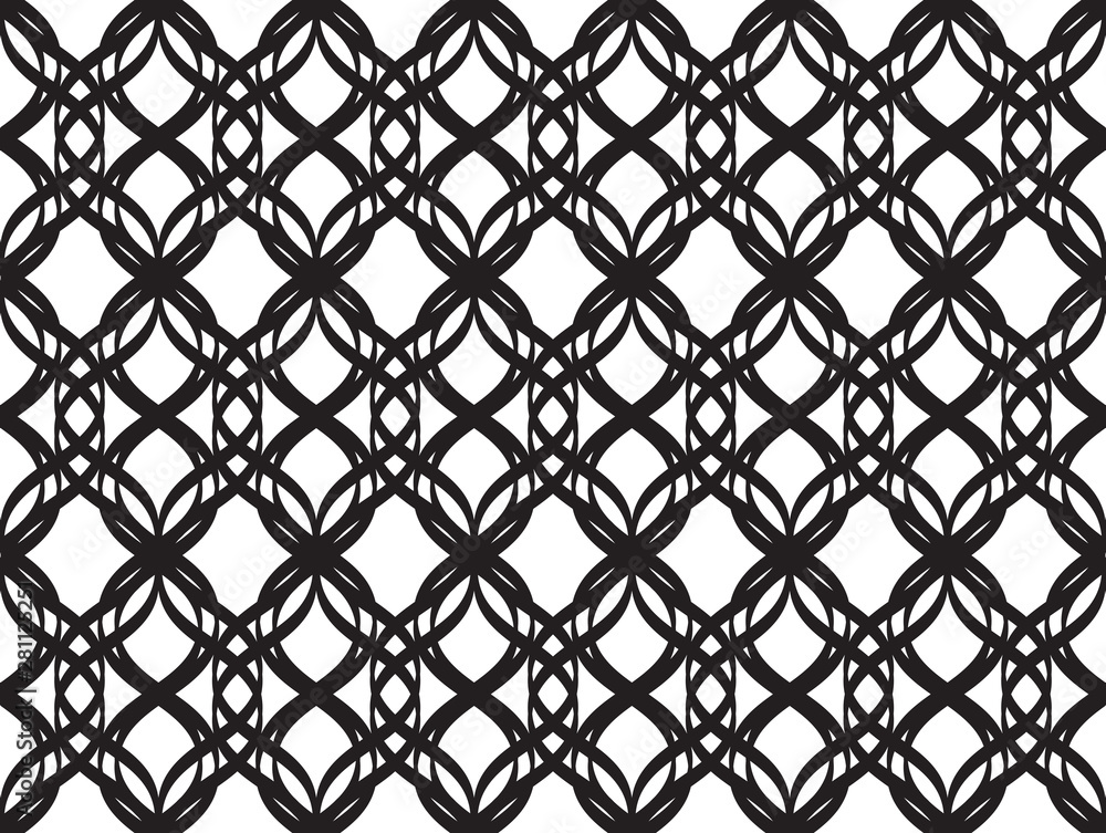 Black vector seamless wavy line pattern Black vector seamless wavy line pattern
