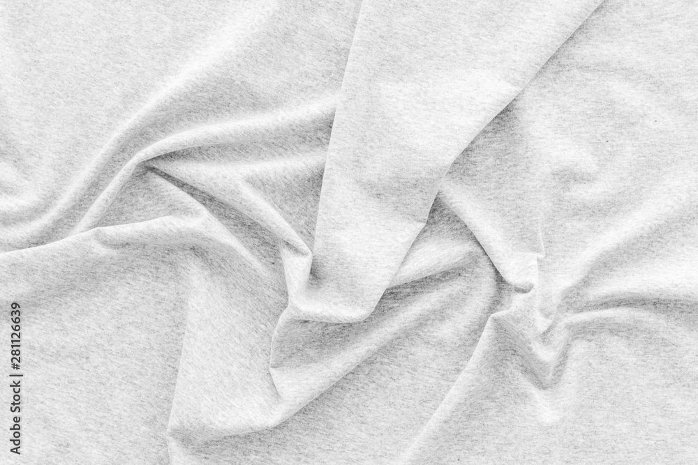 Pattern for blog with monochrome fabric texture top view copyspace