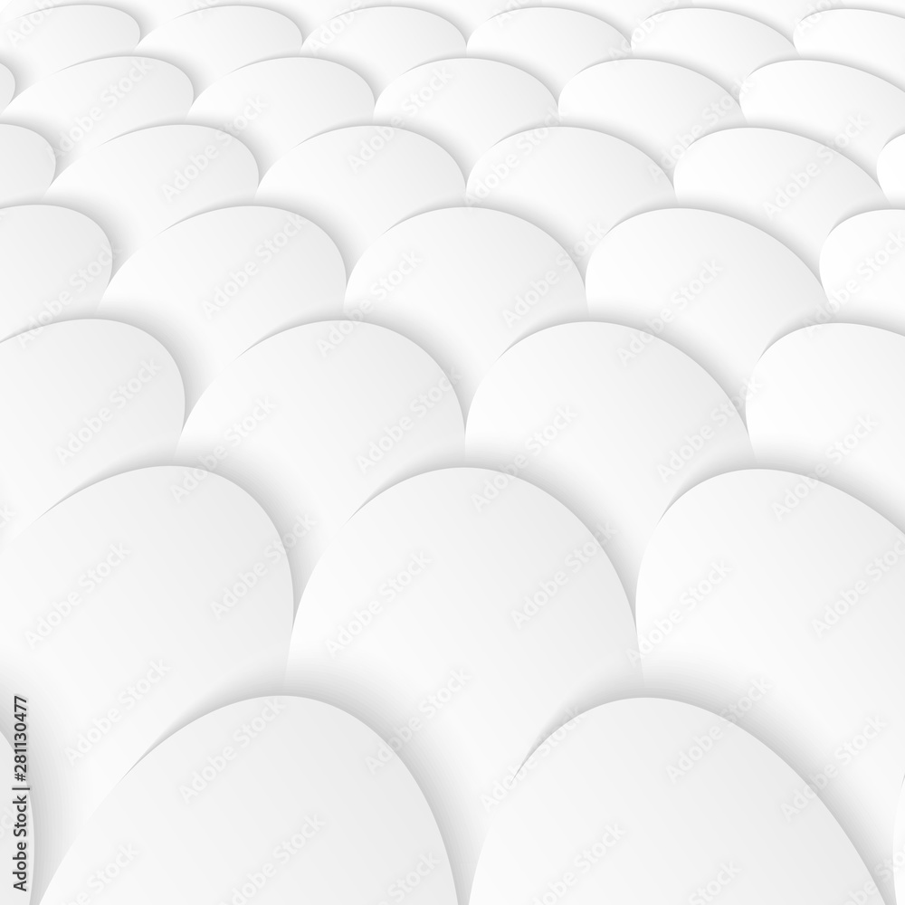 Obraz premium White tile geometric decorative 3d texture - paper mosaic creative design. Vector background with perspective.