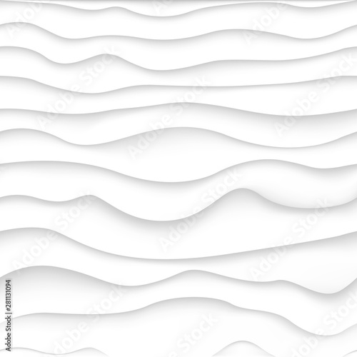White and gray curve gradient texture. Simple wavy pattern. Vector creative wave background