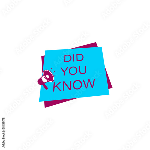 did you know? tag, color, megaphone icon