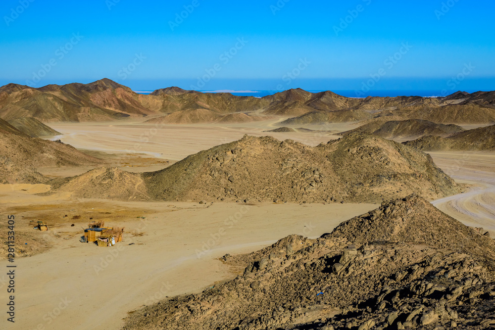 Mountains in arabian desert not far from the Hurghada city, Egypt