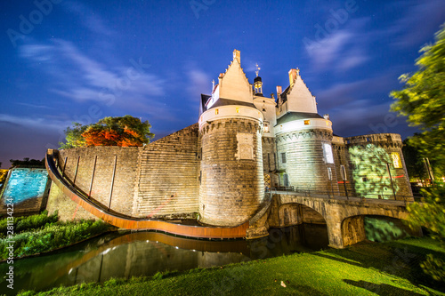 Starry Night over Château des ducs de Bretagne, Nantes, Bretagne, Loire-Atlantique, France