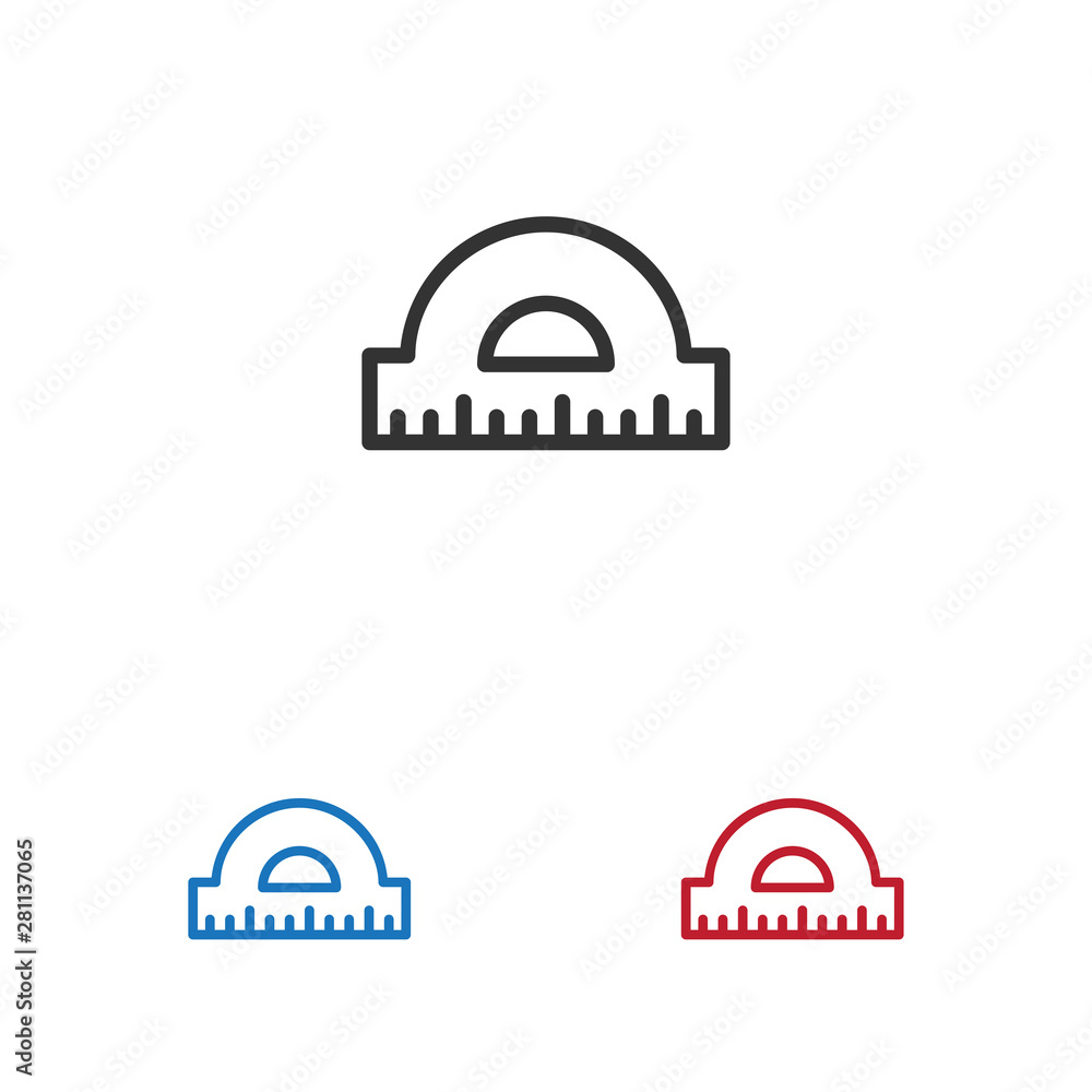 Fototapeta premium Protractor ruler vector icon