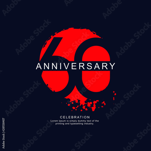 60 Year Anniversary Vector Template Design Illustration