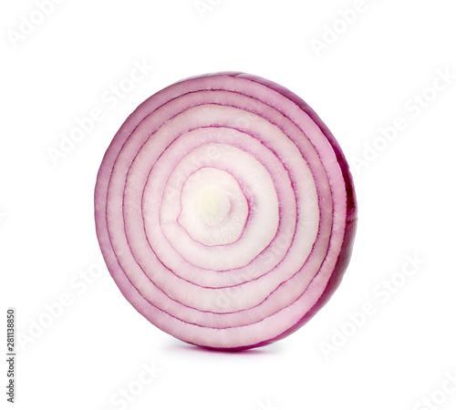 Red onion on white