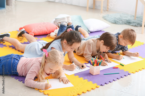 Cute little children drawin...
