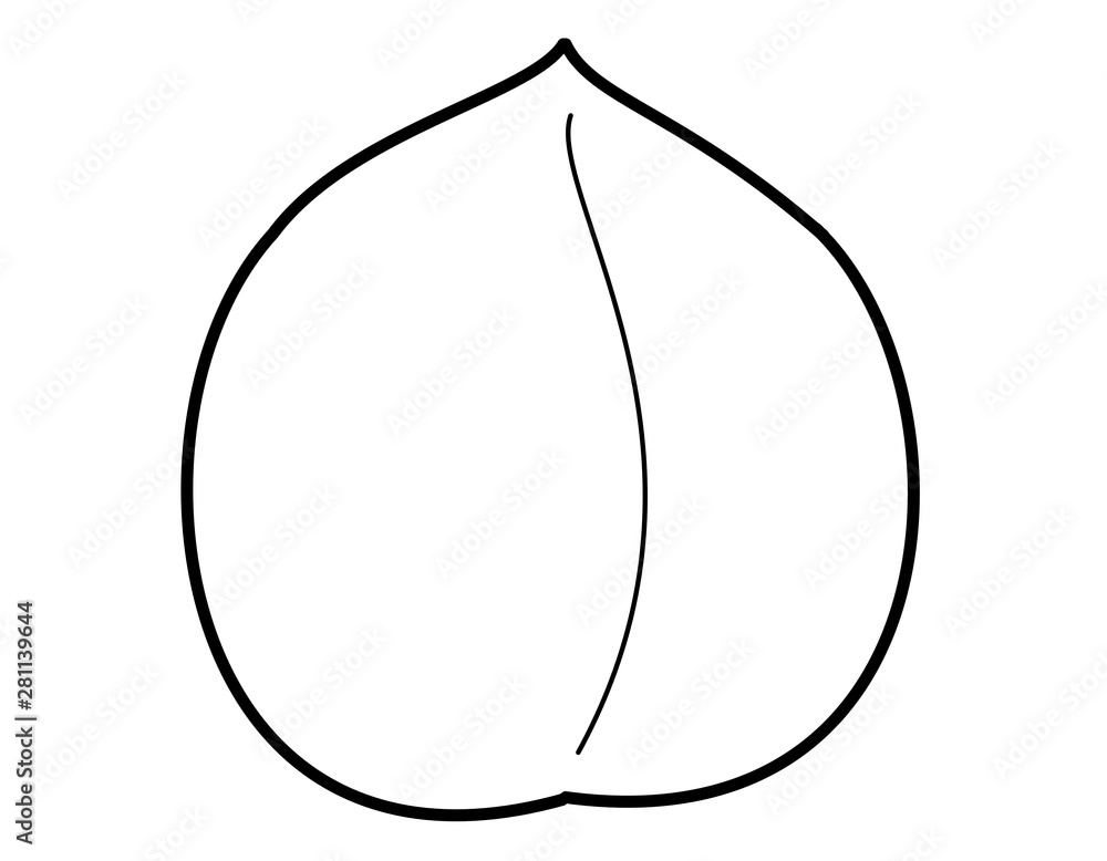 桃 線画 線 Stock イラスト Adobe Stock