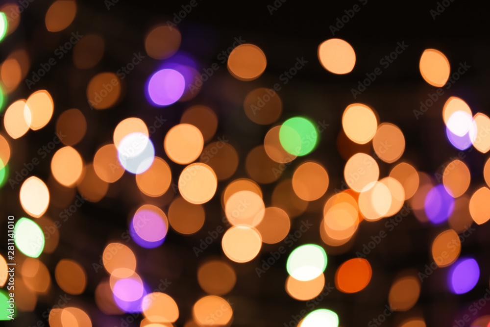 Fototapeta premium Blurred lights on dark background