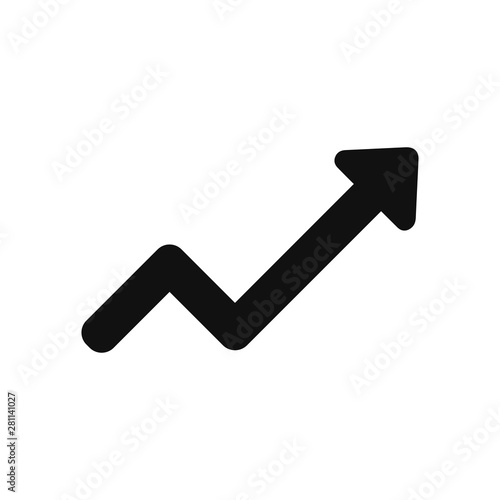 Rising arrow vector icon in modern design style for web site and mobile app