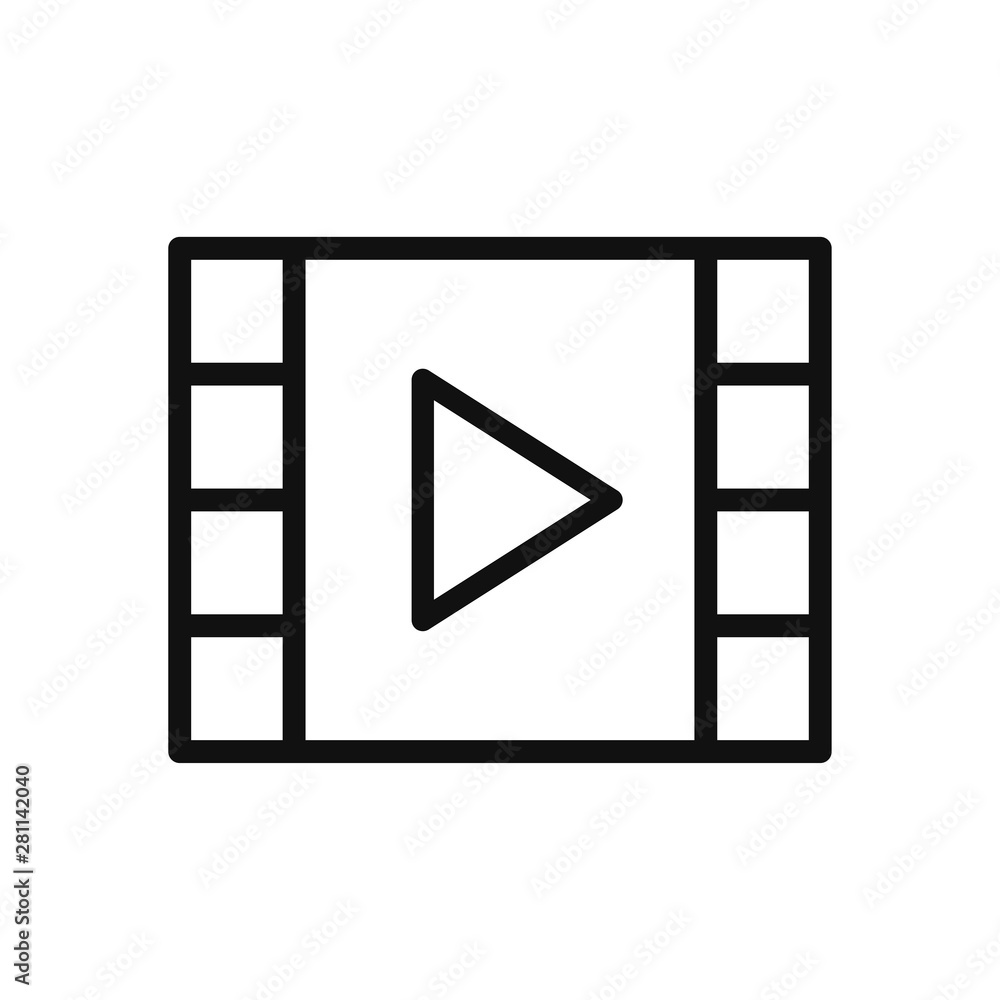 Video player icon vector. Simple video player sign in modern design style for web site and mobile app. EPS10