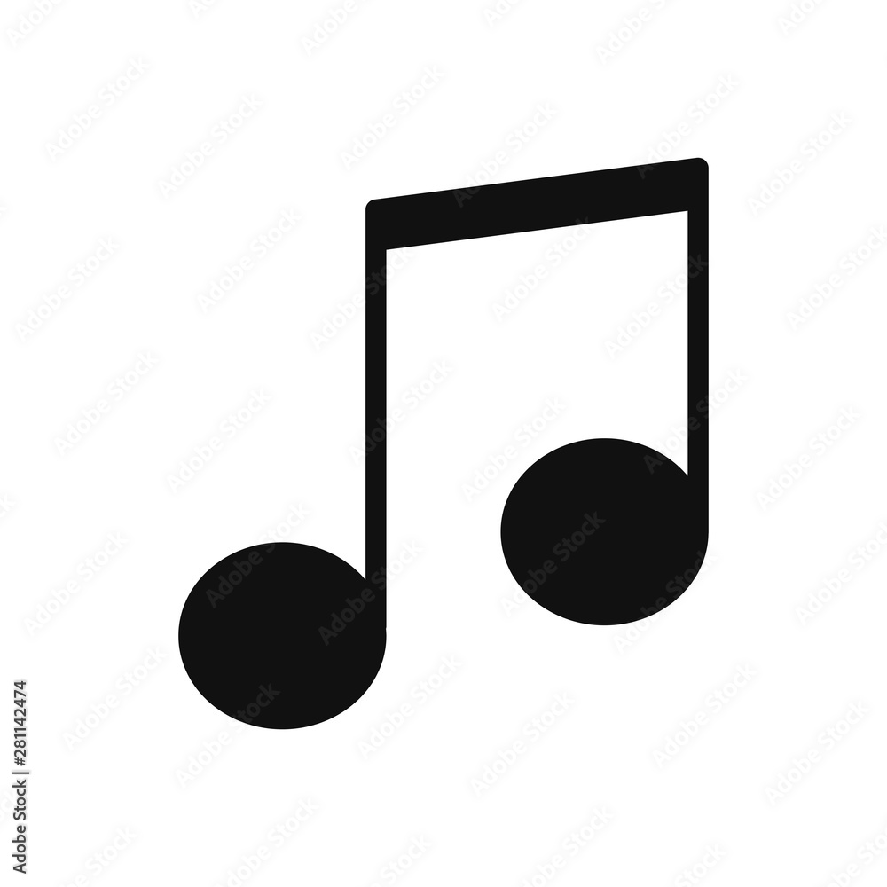 Music icon vector. Simple music sign in modern design style for web site and mobile app. EPS10 Music icon vector. Simple music sign in modern design style for web site and mobile app. EPS10