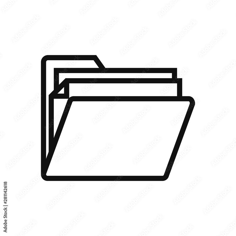 Folder icon vector. Simple folder sign in modern design style for web site and mobile app. EPS10 Folder icon vector. Simple folder sign in modern design style for web site and mobile app. EPS10