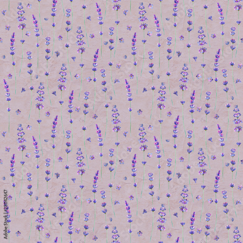 Lavender flowers watercolor...