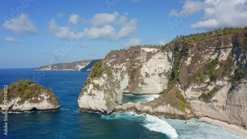 Breathtaking Drone Shot of Thousand Islands at Nusa Penida, Bali - Indonesia photo