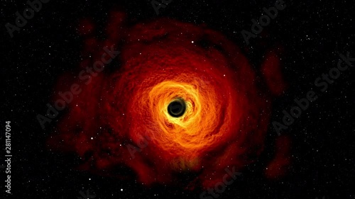 Animation of a super massive Black hole in space eating up a Galaxy. Elements of this media furnished by NASA.
