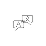 Language translation vector icon symbol isolated on white background