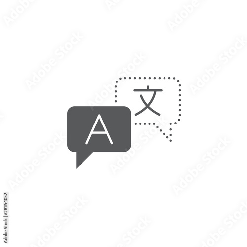 Language translation vector icon symbol isolated on white background