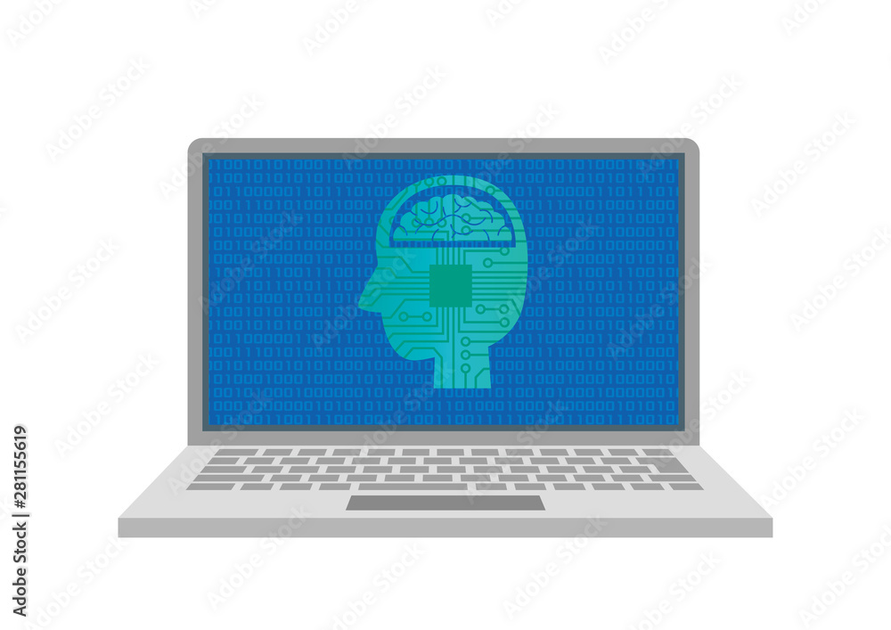 Ai 人工知能 ノートpcに表示されるイメージイラスト Stock Vector Adobe Stock Ai 人工知能 ノートpcに表示されるイメージイラスト Stock Vector Adobe Stock