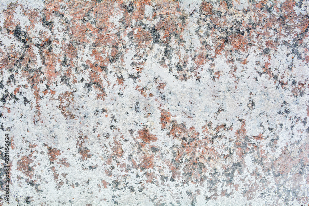 Texture of polished granite stone floor with white dense mud like chalk or lime Texture of polished granite stone floor with white dense mud like chalk or lime