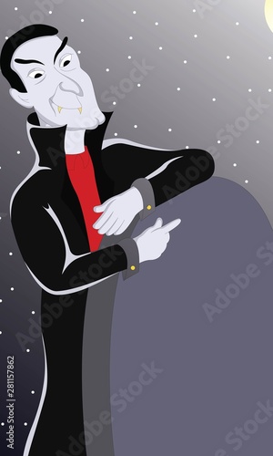 Dracula vampire scary vector illustration