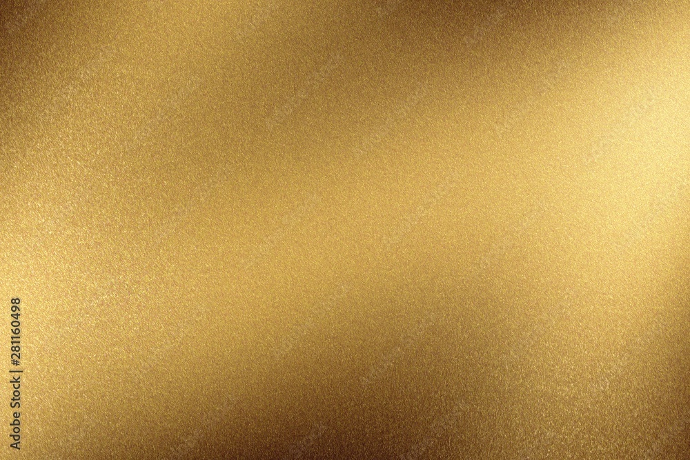Fototapeta premium Brushed bronze wave metal wall, abstract texture background