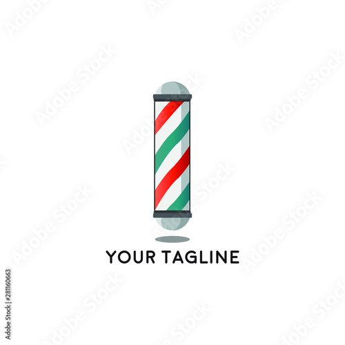 Logo for barbershop, hair salon. Black and white barbershop logotype. Barbershop sign. Vector Illustration