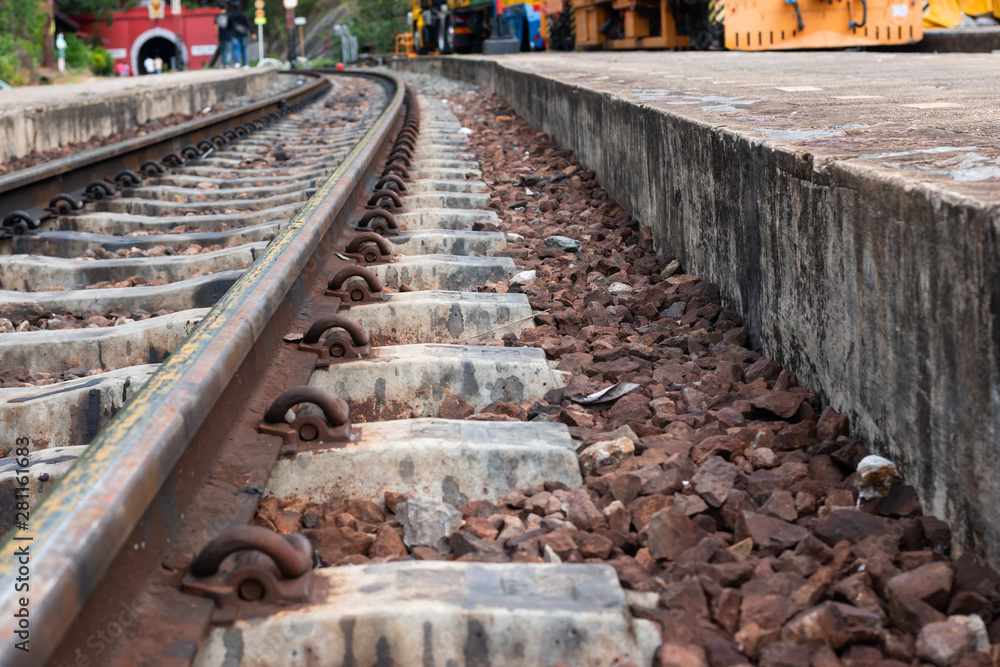 railroad tracks or railway Tunnel pass in thailand railroad tracks or railway Tunnel pass in thailand