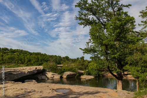 Large trees along a stream at McKinney Falls State Park, Austin, Texas 