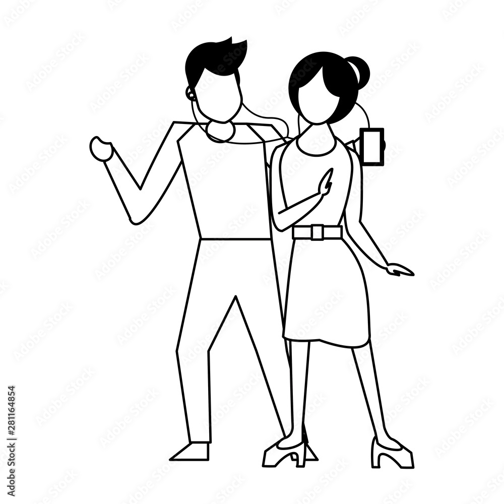 social media network chatting cartoon in black and white social media network chatting cartoon in black and white