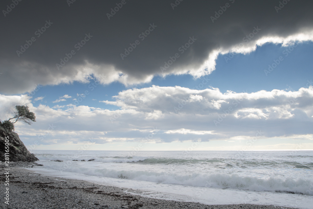 dramatic sky and ocean