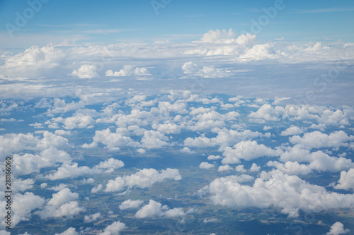 sky and clouds view from airplan