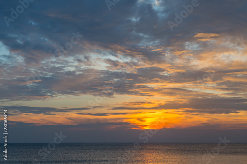 Siluette sunset at the beach