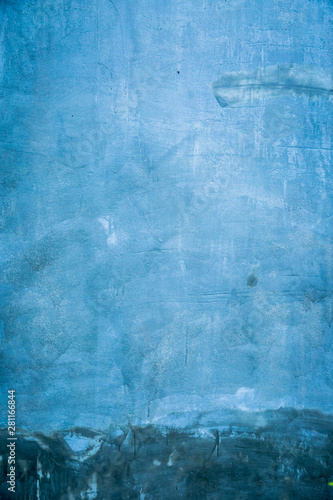 old cement blue wall
