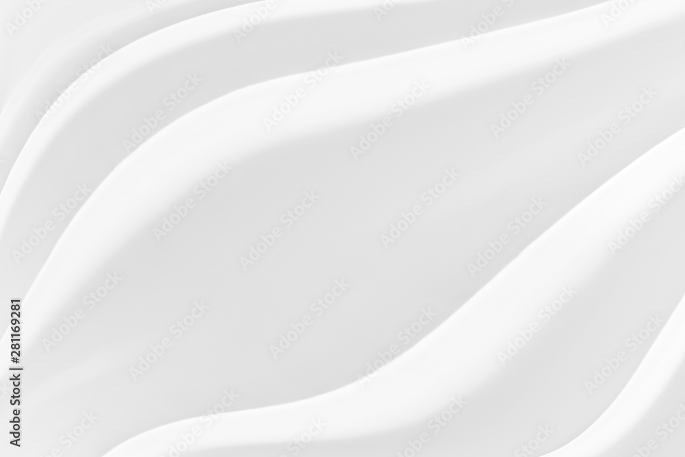 Obraz premium Abstract white , Gray background with clean smooth soft wave can use as wedding background and Luxurious background design.