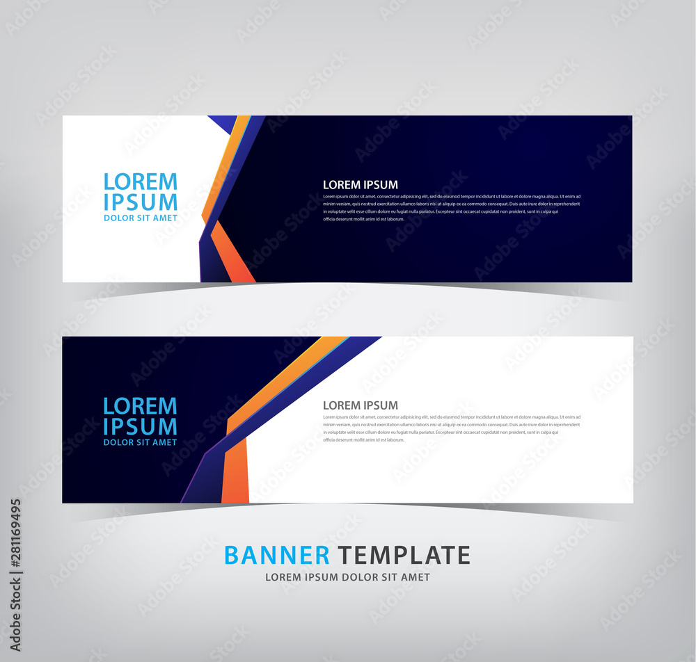 abstract dark blue banner with blue and orange stripes abstract dark blue banner with blue and orange stripes