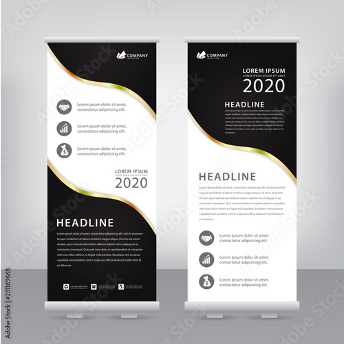 elegant roll up with black motifs and gold lines