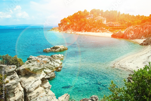 Fototapeta Naklejka Na Ścianę i Meble -  beautiful nature by the sea on nature in the park background