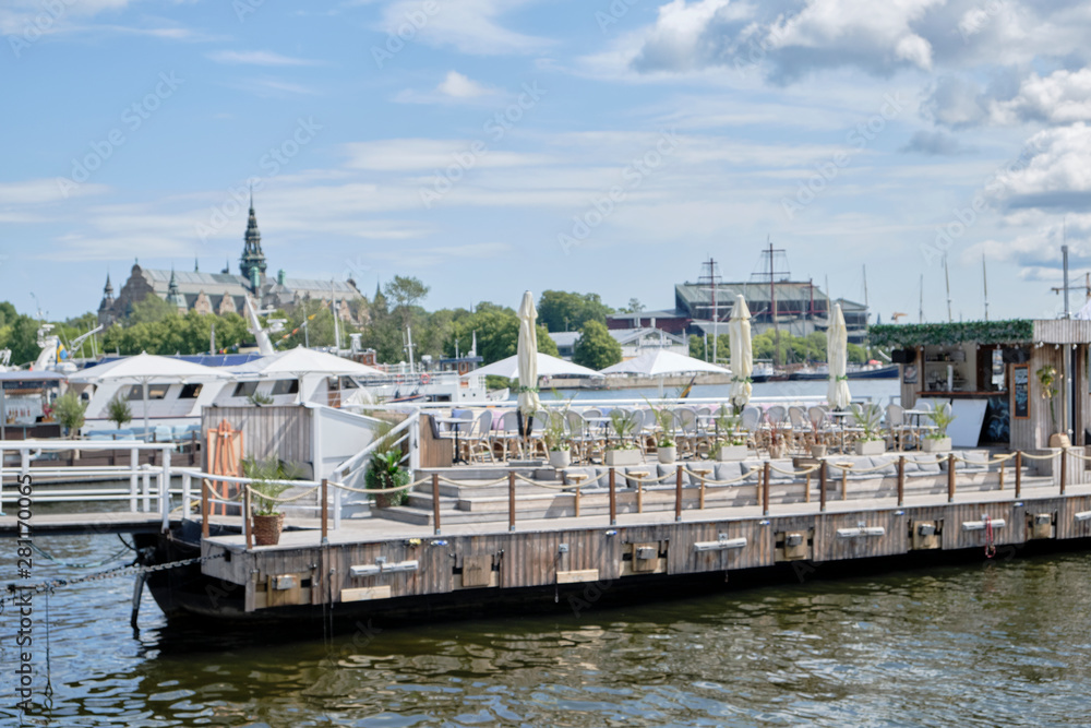 Naklejka premium boats in harbor