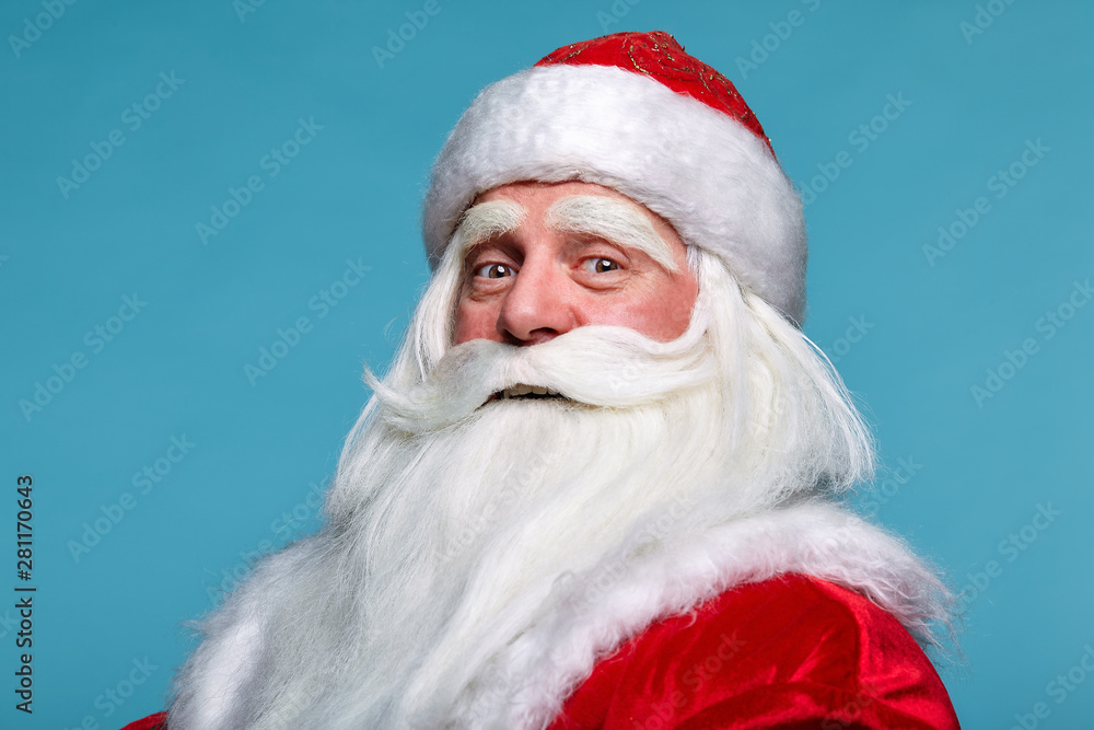 Close-up christmas face portrait of russiad Santa Claus Ded Moroz Close-up christmas face portrait of russiad Santa Claus Ded Moroz