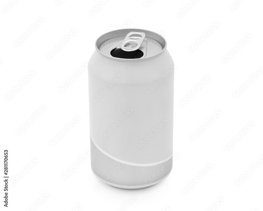 Opened beer can isolated on white background. with clipping path. Opened beer can isolated on white background. with clipping path.