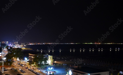 the shore of the Black Sea seen in Mamaia resort at night