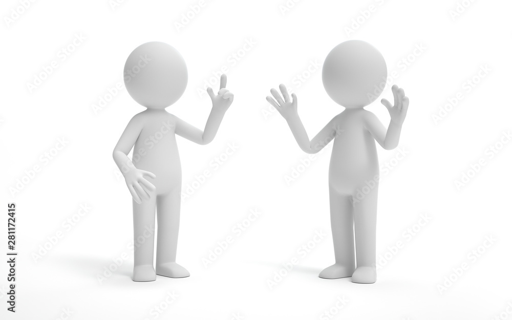 Two man talking and discussing. communication and talking concept. 3d rendering,conceptual image. Two man talking and discussing. communication and talking concept. 3d rendering,conceptual image.