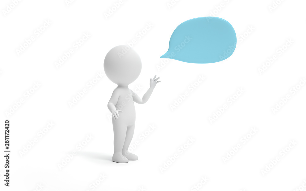 A man with bubble talk.communication or social media concept. 3d rendering,conceptual image. A man with bubble talk.communication or social media concept. 3d rendering,conceptual image.