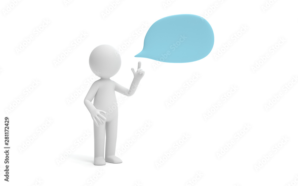 A man with bubble talk.communication or social media concept. 3d rendering,conceptual image. A man with bubble talk.communication or social media concept. 3d rendering,conceptual image.