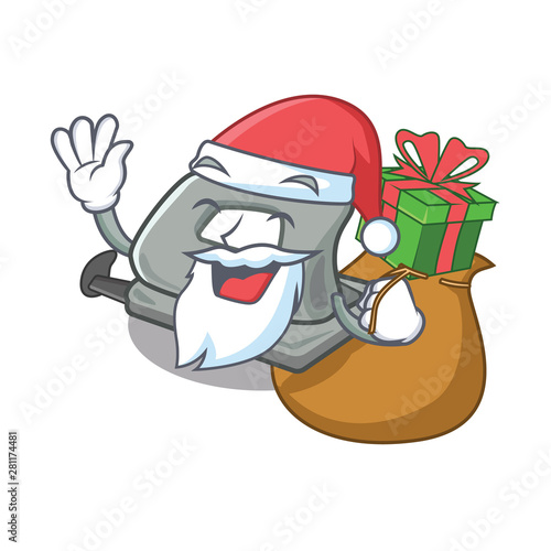 Santa with gift hole puncher in the cartoon shape