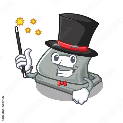 Magician hole puncher in the cartoon shape