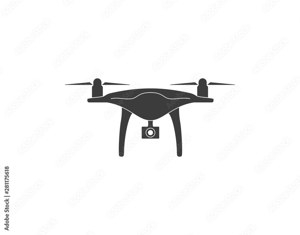 Drone, quadcopter icon. Vector illustration, flat design. Drone, quadcopter icon. Vector illustration, flat design.