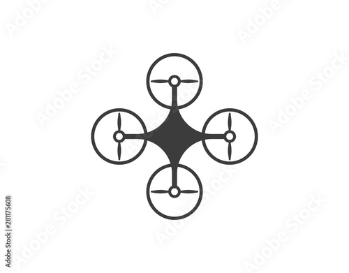 Drone, quadcopter icon. Vector illustration, flat design.